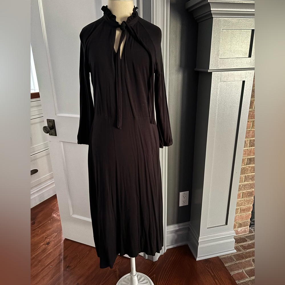 Black Midi Stretch Basic Dress - image 2